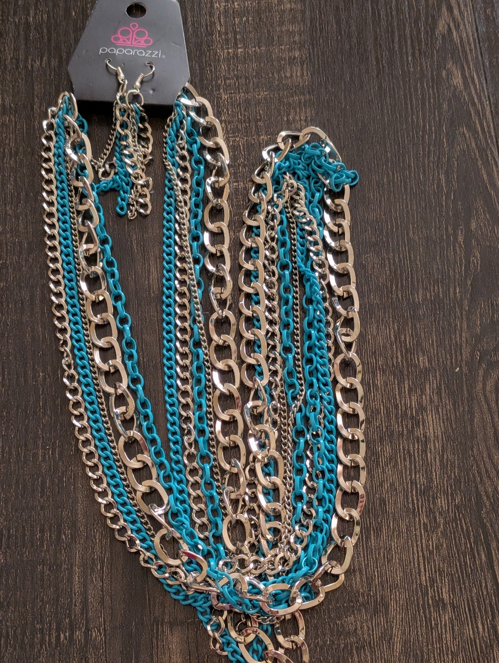 Paparazzi Silvertone  Necklace & Earrings Set NWT